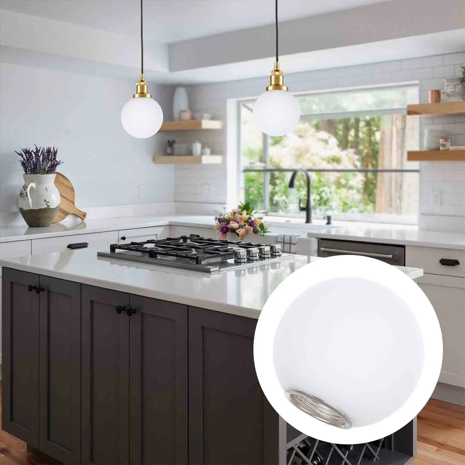 

Frosted Glass Globe Lamp Shade E27 100mm Smooth Surface Effortless Cleaning for Pendant Chandelier Ceiling Light