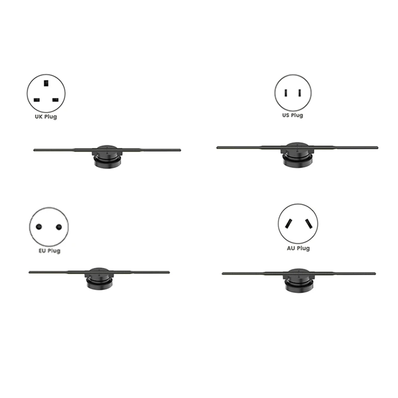 PD42 Proyector de holograma 3D Máquina de publicidad montada en la pared 244 piezas LED, visualización de publicidad de visual HD enchufe del Reino Unido