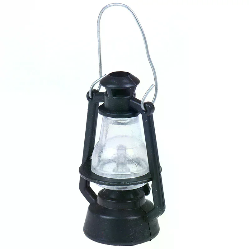 1:12 Domek dla lalek prezent dla dzieci zabawka mini meble miniaturowa czarna lampa naftowa