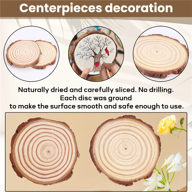 

10Pcs/Lot Pine Wooden Chips Cut Pieces Wood Log Sheet Rustic Wedding Decor Party Centerpieces Vintage Country Styleab13