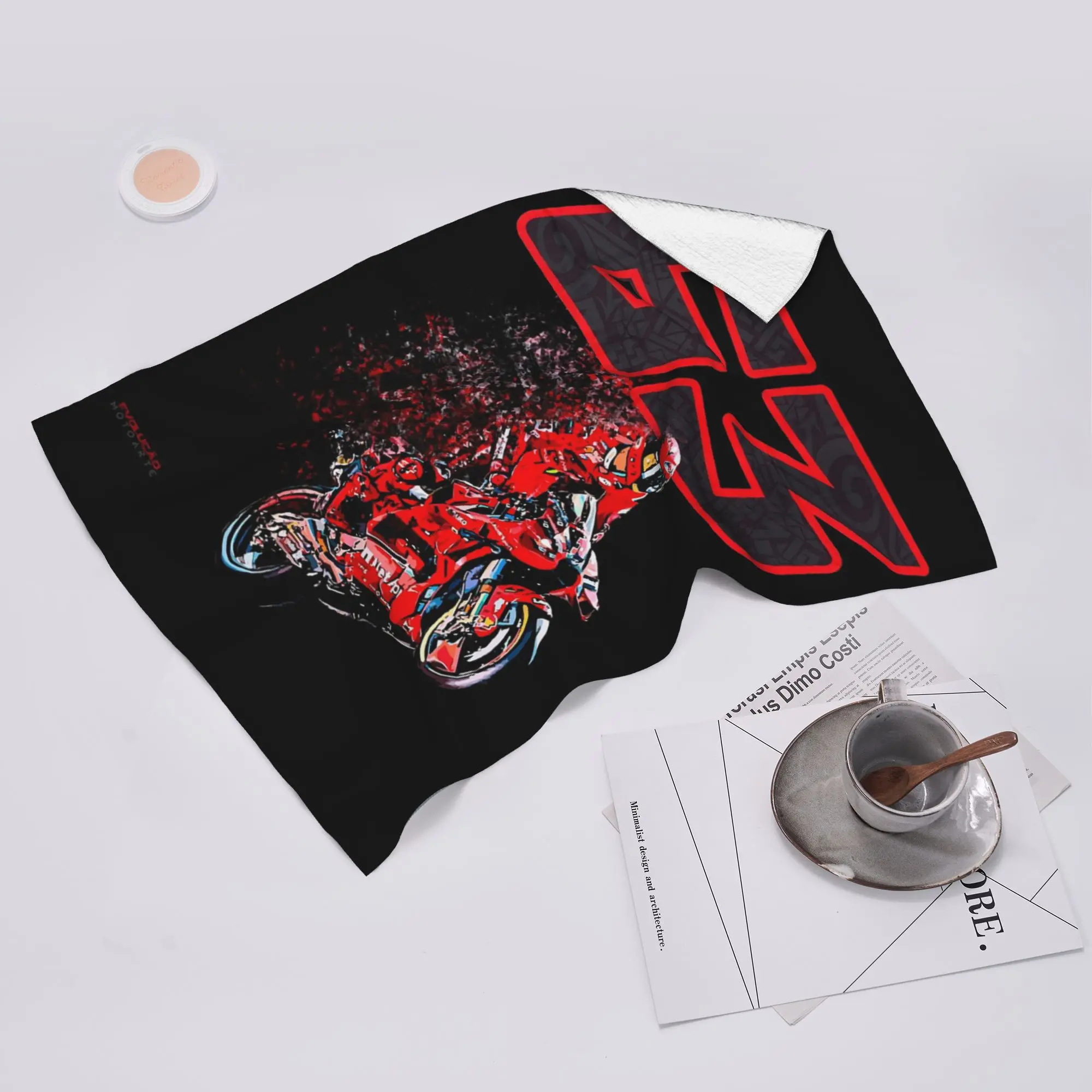 Custom Pecco Bagnaia 63 Soft Face Towel Quick Dry Pool Bath Cotton Towels Absorbent Quick