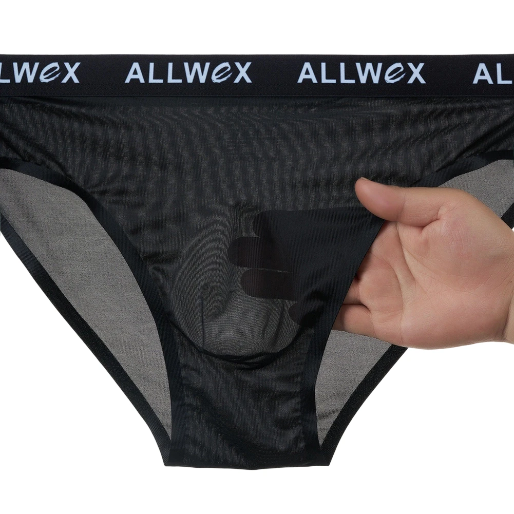 Men Smooth Ice Silk Seamless Brief Gay Sissy Pouch Bikini High Elastic Panties Low Rise Lingerie Sexy Accessories Hot Underwear