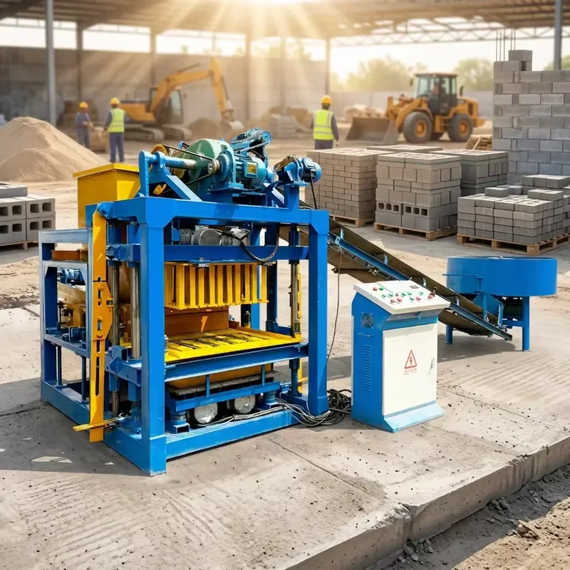 Semi Automatic Hollow Block Machine QTJ4-28 Concrete Brick Machine Overseas Service Available