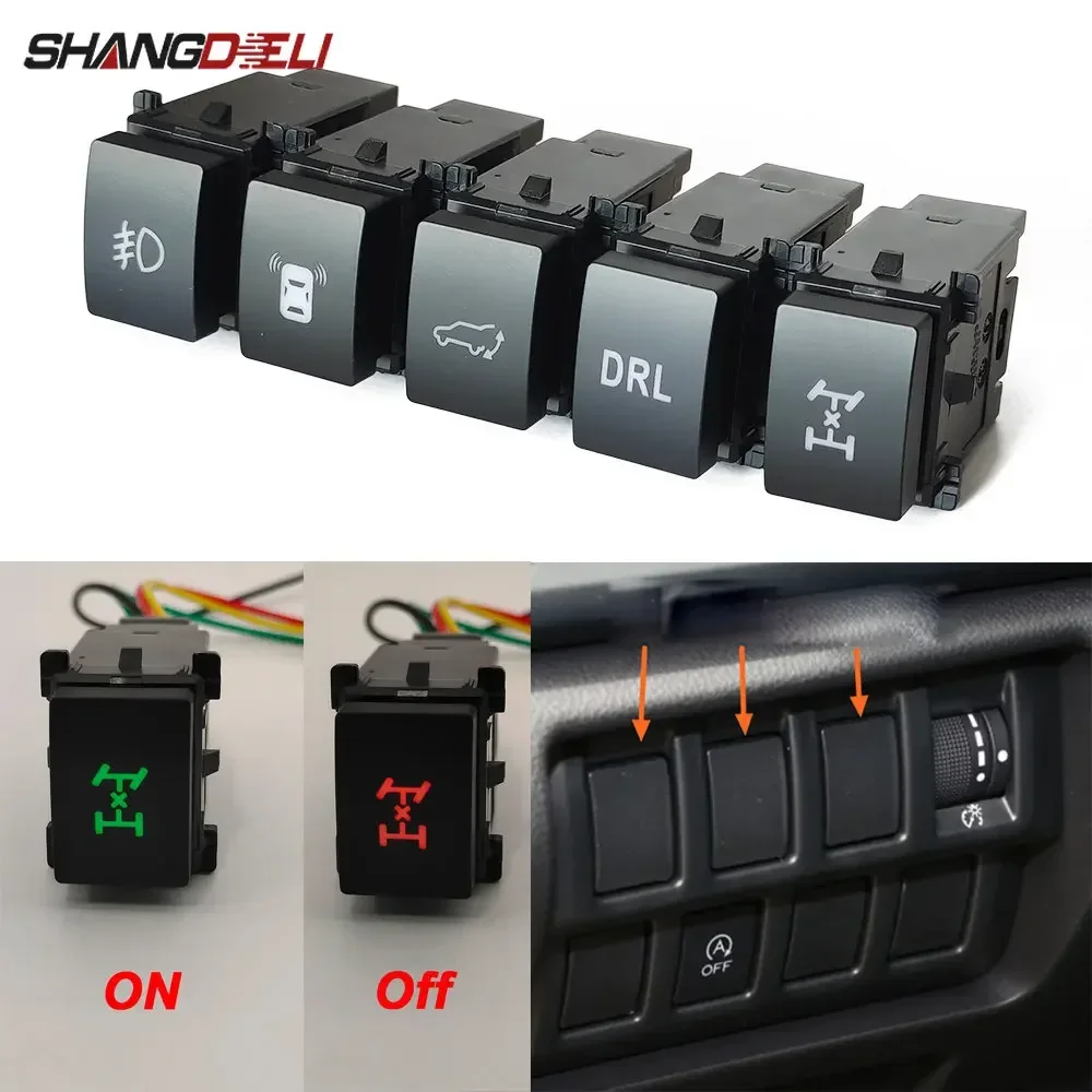 For Subaru Forester (SK) 2019 2020 2021 Interior LED Light Switch Middle Diff Lock Power On Off Trunk Radar Push Button