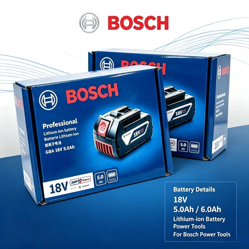 Original BOSCH 18V Lithium Battery GBA18V 6.0Ah High Capacity Power Pack for Bosch Cordless Drill Grinder Impact Wrench Tools
