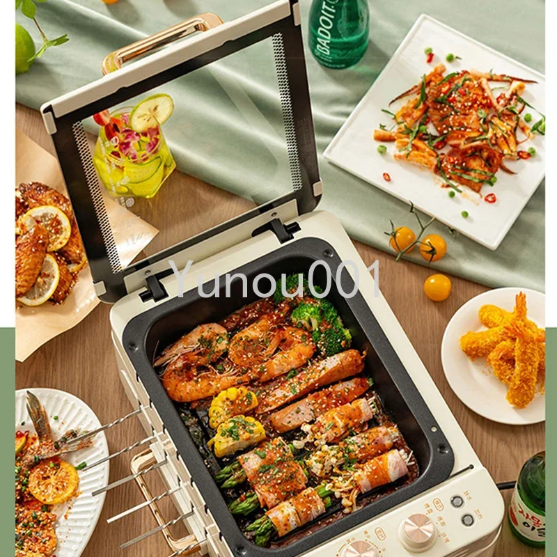 Automatic Rotating Barbecue Pot Integrated Pot, Multifunctional Smokeless Electric Grill, Electric Baking Tray