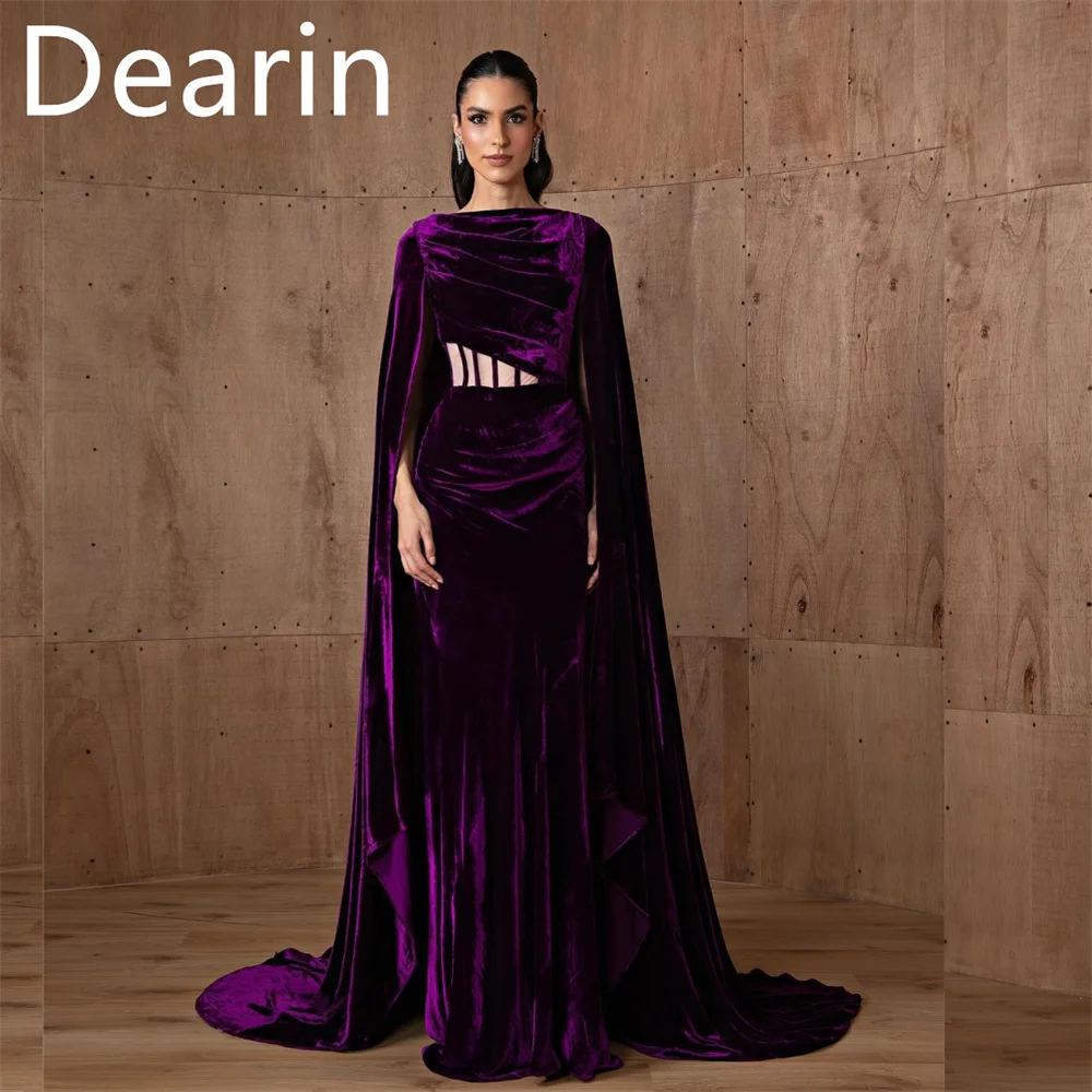 

Evening Gown Prom Formal Dress Dearin Scoop Neckline Column Floor Length Skirts Stole Bespoke Occasion Dresses Women