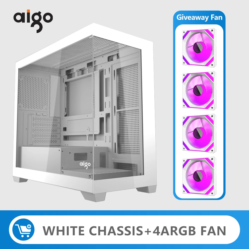 Aigo PC Case M-ATX/ITX Game PC Desktop Case Supports 360mm Water