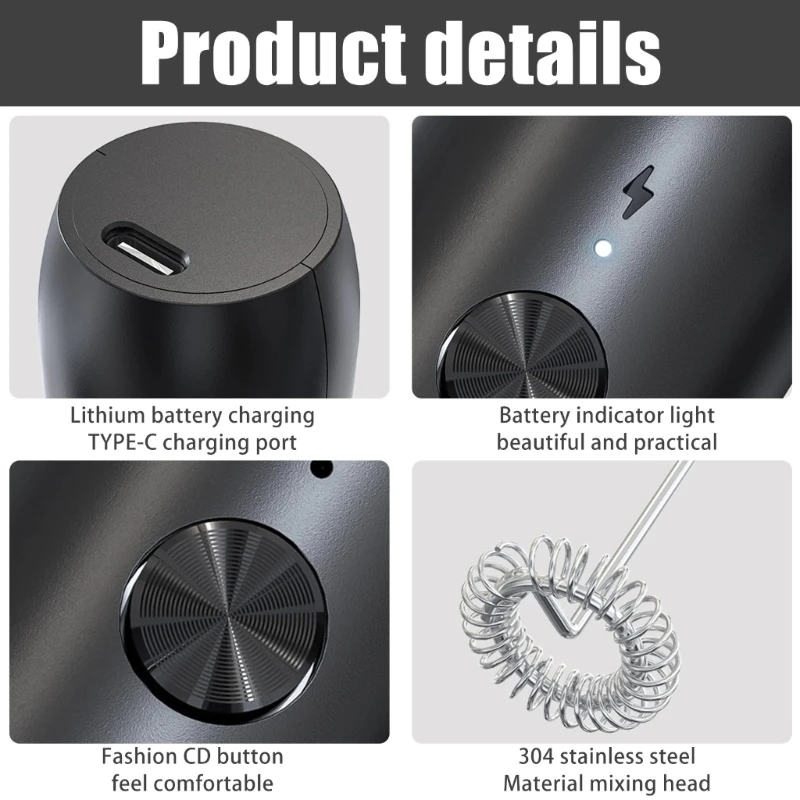 Frusta per schiuma rapida Schiumatore per latte portatile in materiale ABS Perfetto per Lattes