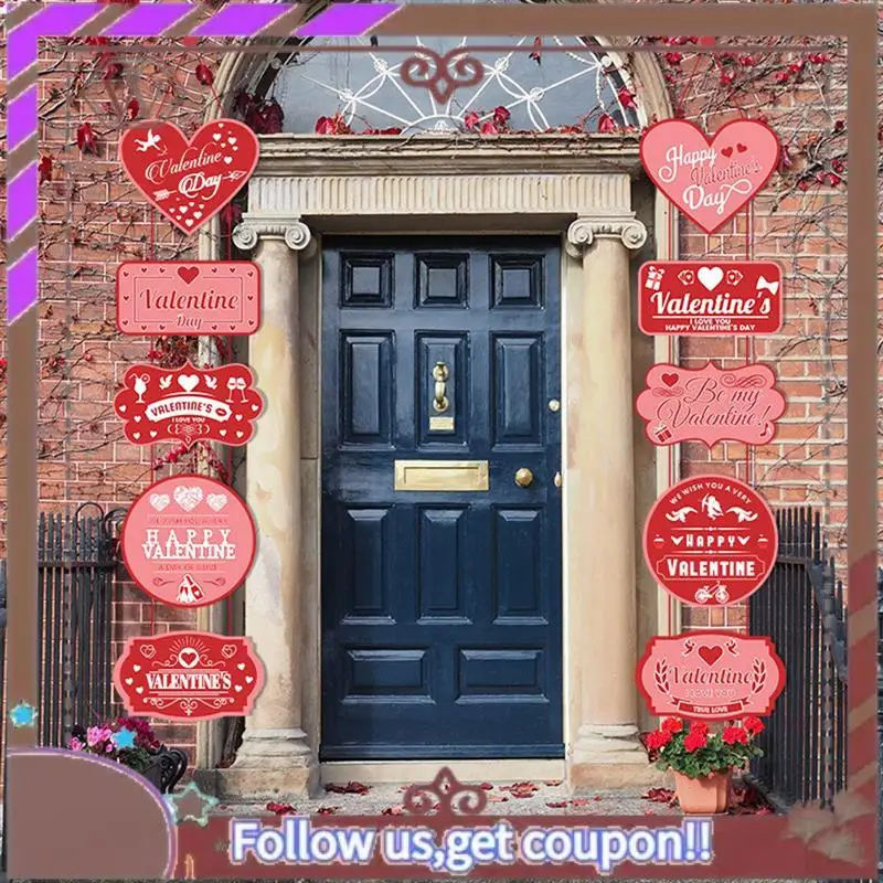 ABBG-1Set لافتة معلقة للباب لعيد الحب وديكور المنزل وأزواج ستائر الباب الورقية