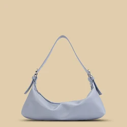 Women's Bag new fashion Korean version of summer small armpit shoulder bag light blue underarm bag crescent zip handbags bolsas