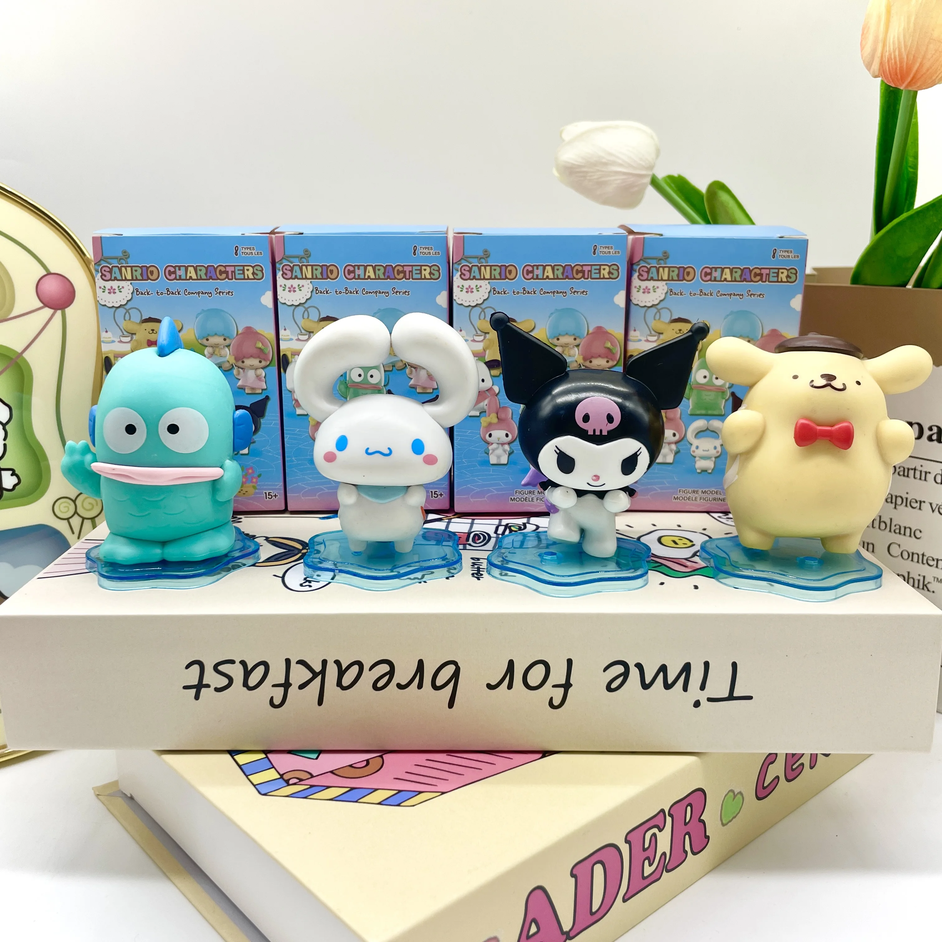 7cm Backpack Friends Sanrio Figurine Blind Box Paca Dog Kuromi Melody Cinnamoroll Plush Toy Decorations Fantasy Figurines
