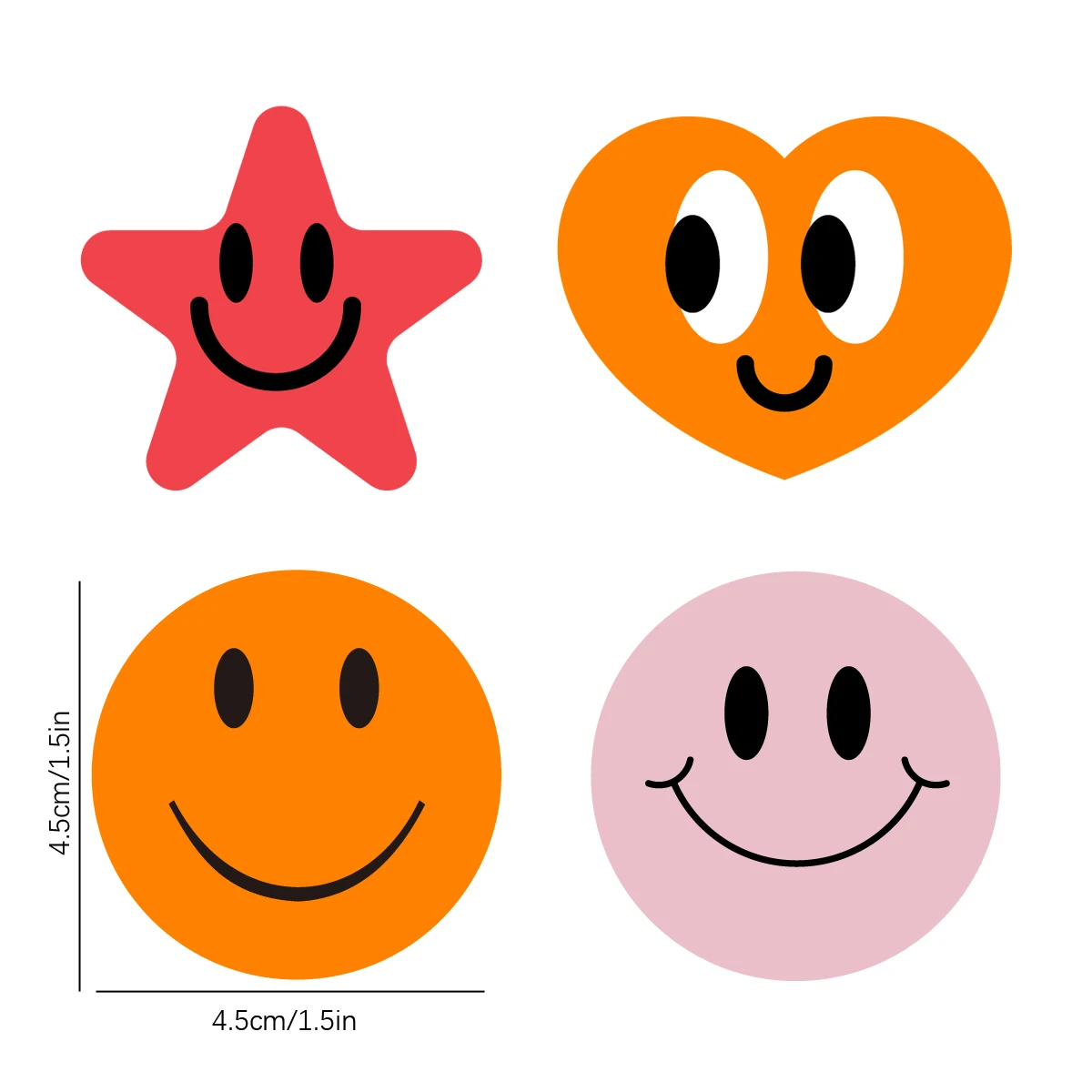 4 Style Cute Smiling Star Love Reward Stickers Children’s Praise and Encouragement Stickers Kindergarten Baby Student Stickers