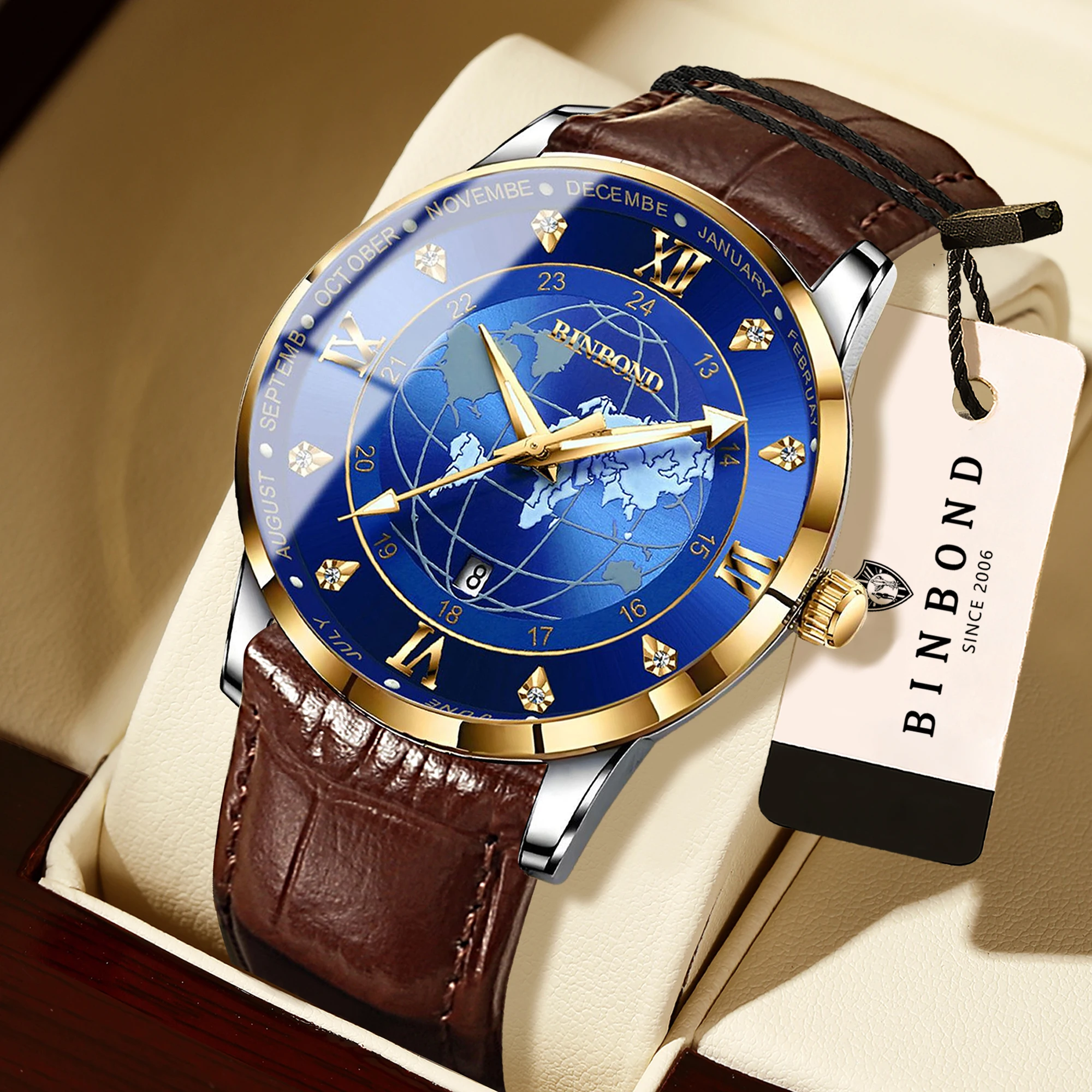 Luxury Watch Audemars Piguet - BINBOND Original Luxus-Quarzuhren für Herren, leuchtend,