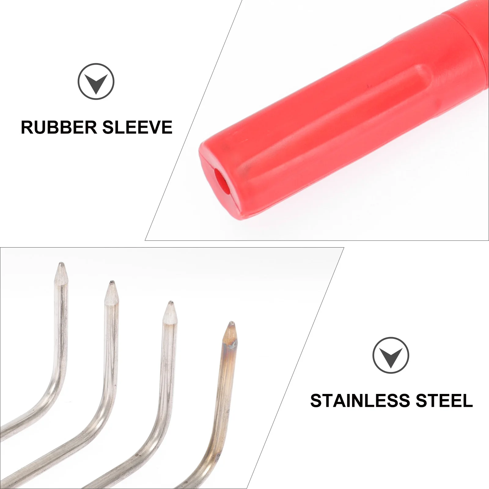 

Stainless Steel Small Beach Digging Rake Comfortable Handle Clamming Claw Rake Oyster Shell Digging Tool Hand Tool for Seafood