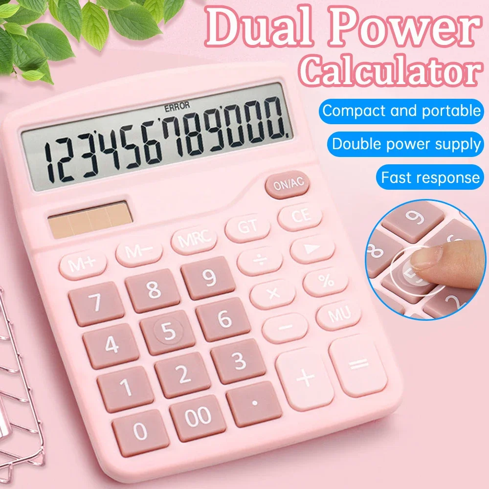 Energy Saving 12 Digit Scientific Calculator Home Office Financial Special Student Exam Solar Battery Dual Purpose Calculator