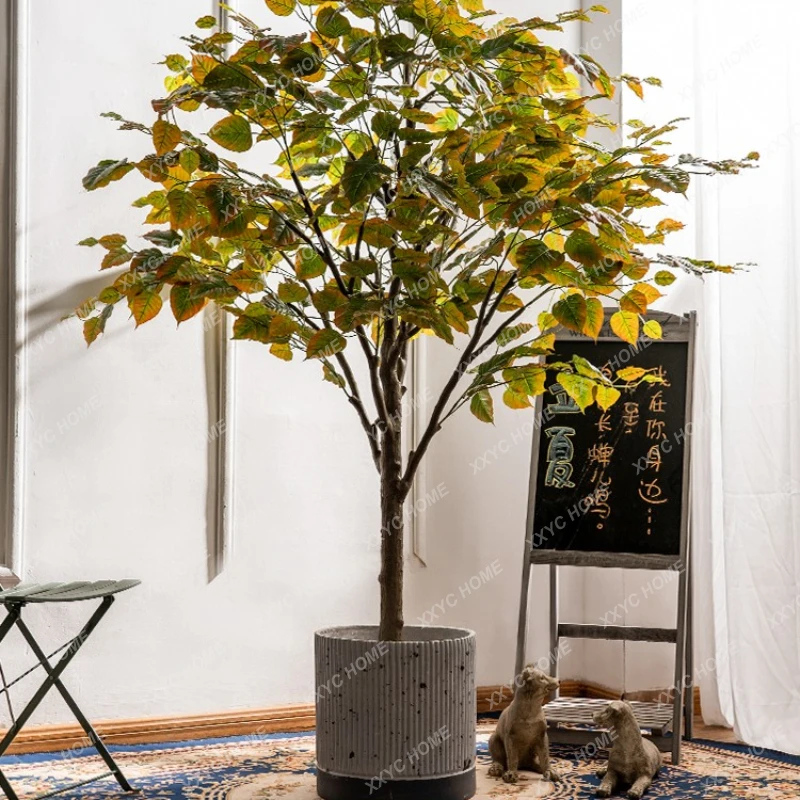 Artificial Bodhi Tree Fake Trees Indoor Shop Bionic Landscape Green Plant Floor Decoration Potted Plant