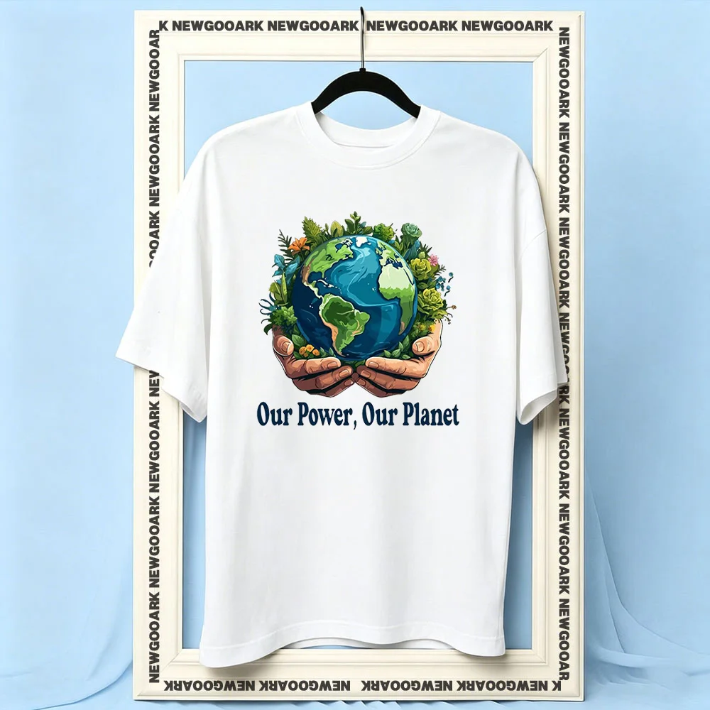 Our Power Our Planet 2026 Earth Day t-shirt woman man Casual cotton printed t shirts Adult O-neck summer outdoors tee