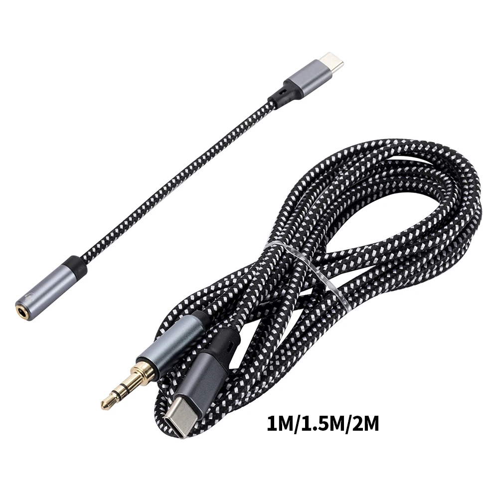 1/1.5/2 متر الصوت USB C إلى Aux دونغل كابل USB نوع C إلى 3.5 مللي متر جاك كابل الصوت آيفون 15/سامسونج غالاكسي/هواوي/ستيريو السيارة