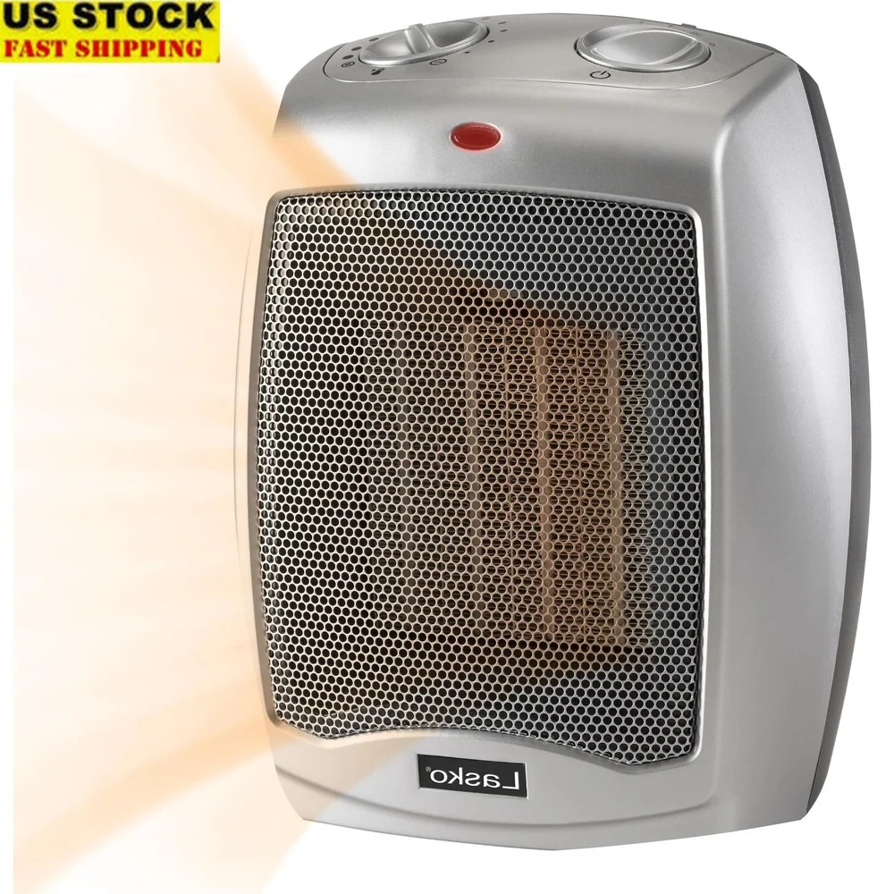 

Электрический керамический обогреватель 1500 Вт, 2 шт., регулируемый термостат, защита от перегрева, портативный, для внутреннего использования, дизайн Cool-Touch