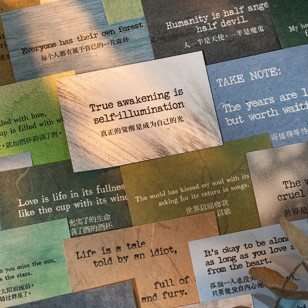 50 Blatt/Beutel Vintage literarisches englisches Poesie-Scrapbook-Papier für Journaling, DIY, Geschenkverpackung, Kartenherstellung, Kunsthandwerk, Hintergrund