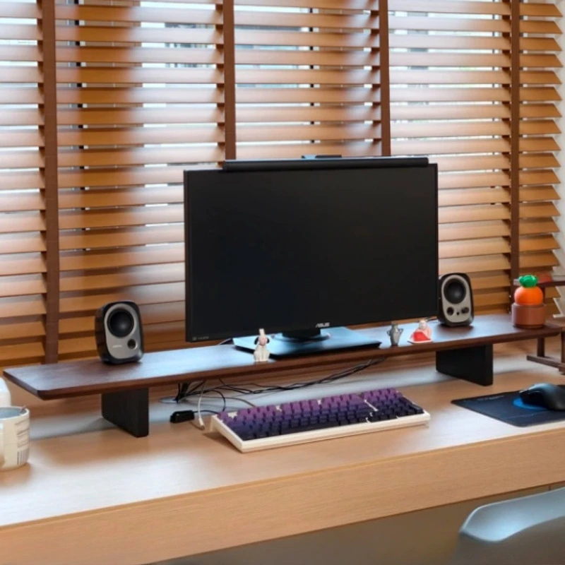 Solid Wood Monitor Support Modular Office Household Storage Monitors Stand Desktop Computer Organizer Holder Monitor Riser Base