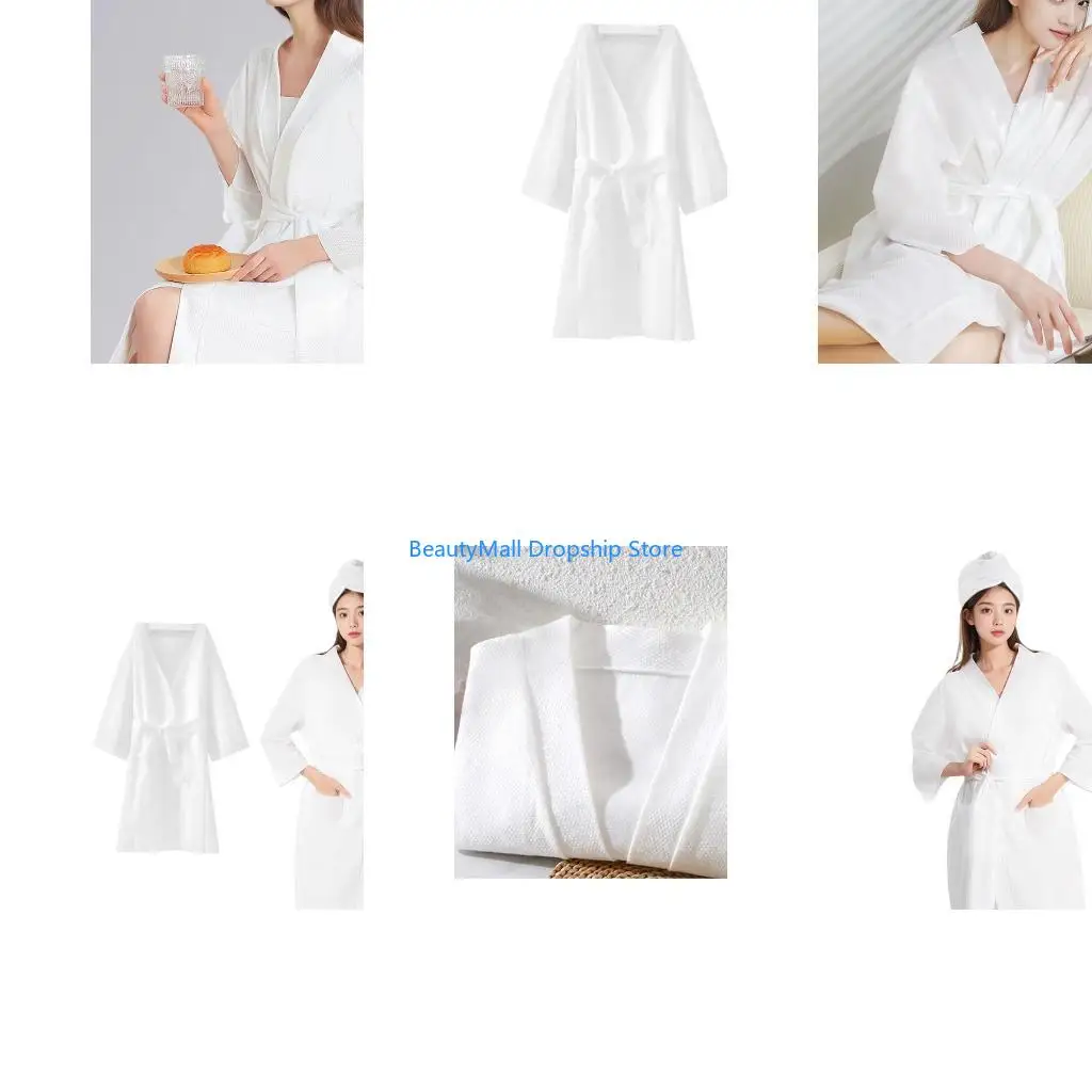 40JD Lightweight Non Woven Disposable Bathrobe Quick Dry Hair Caps for Gym Users