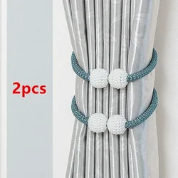 Pearl Magnetic Curtain Clip Buckle Curtain Holders Hook Hanging Ball Magnetic Tiebacks Home Curtain Accessories