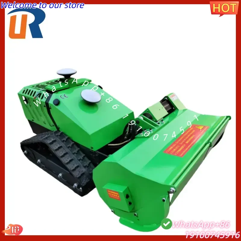 2026Hot Industrial Electric Cordless Anti-Slip Flail 800mm Hillside Crawler Mower 48V Battery 3000W Self-Propelled Mulch