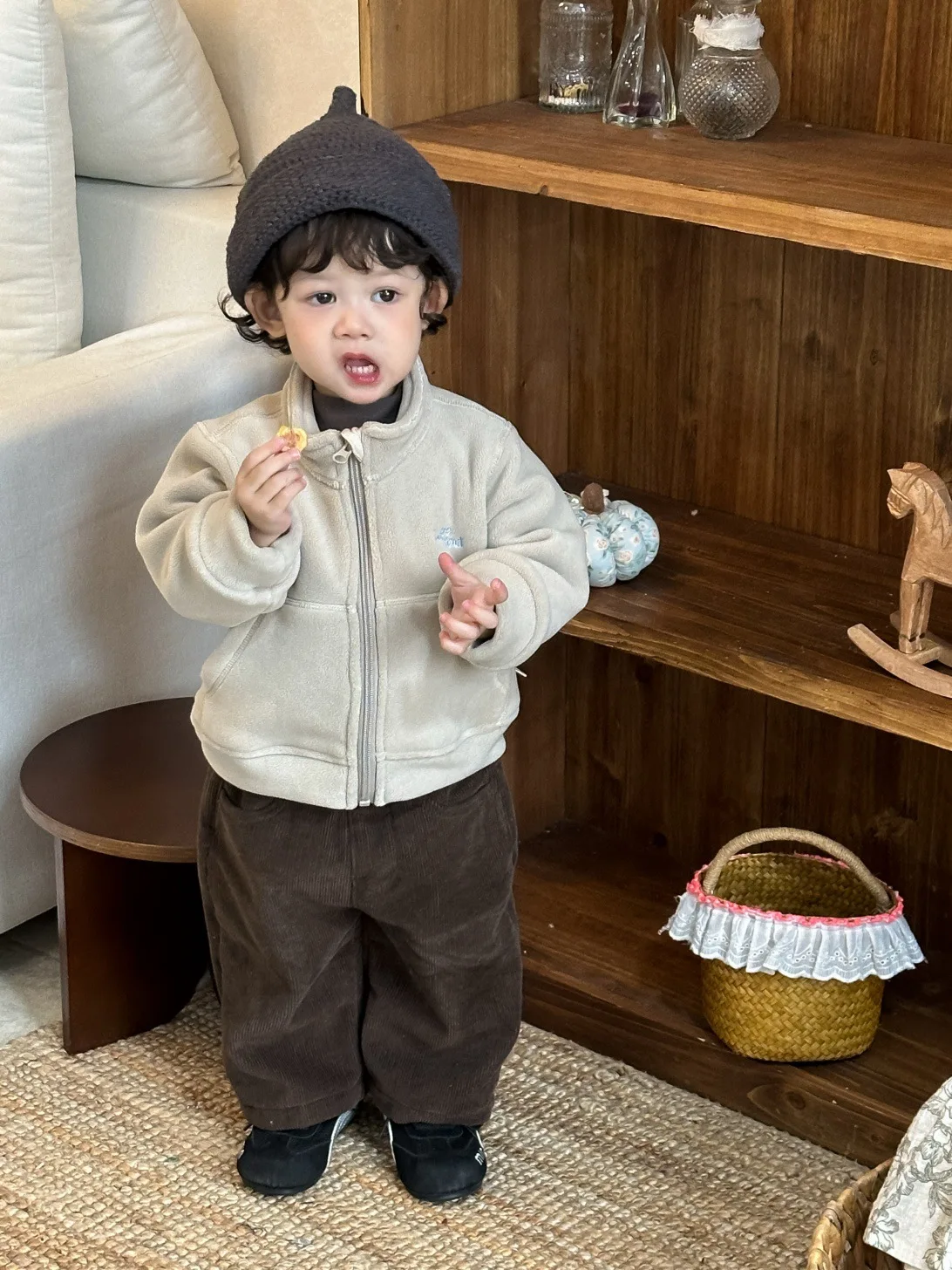 

Зима-Осень, теплая водолазка для маленьких мальчиков, толстая флисовая толстовка на молнии, куртка, детское пальто, верхняя детская одежда, От 0 до 4 лет