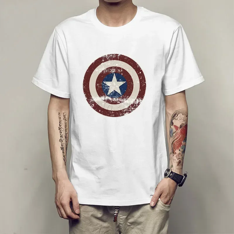 2024 Marvel Captain America  Family Kids T-shirt Boy man Parenting  Fashion Style Fashion Short Sleeve T-shirt Men and Women