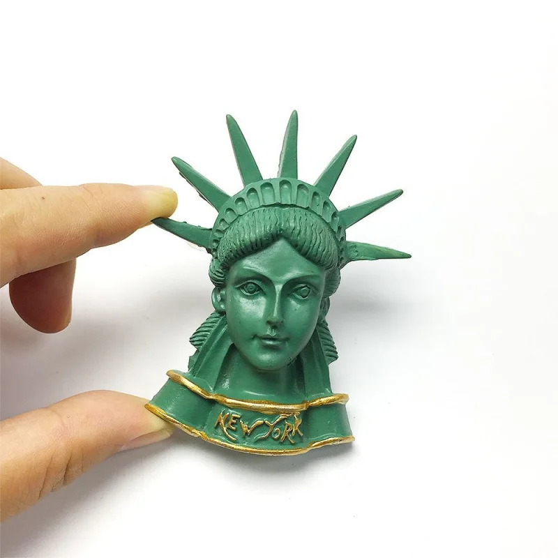 

Cute Statue of Liberty Head Fridge Magnet from New York, USA - Strong Magnet for Home & Room Decor