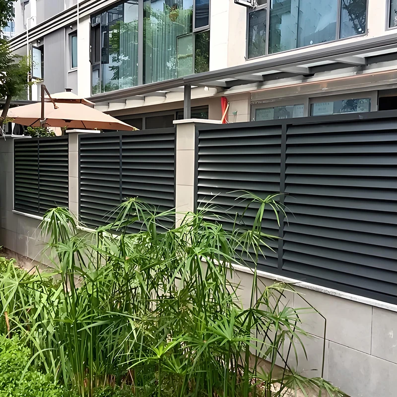 

Modern Modular Aluminum Privacy Fence Panels Horizontal Slat Metal Design for Outdoor Garden and Yard Durable and Customizable