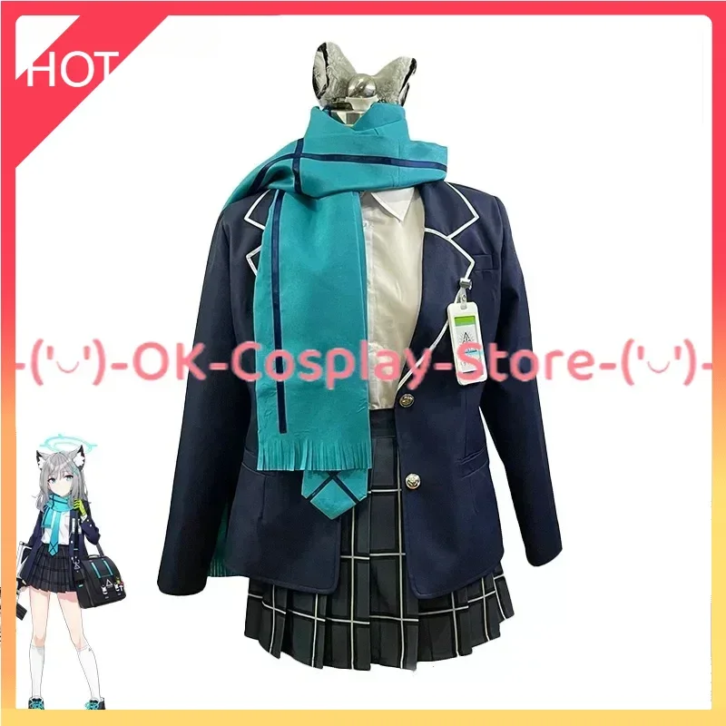 Game Blue Archive Sunaokami Shiroko Cosplay Costume Japanese High School Uniform Jk Dress Suit Coat Shirt Skirts Custom Made