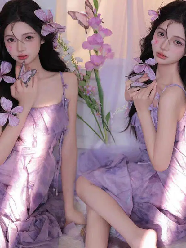 

Sweet Simple Orchid Portrait Art Photo Studio New Early Spring Theme Clothing for Young Girls Polyester Fiber