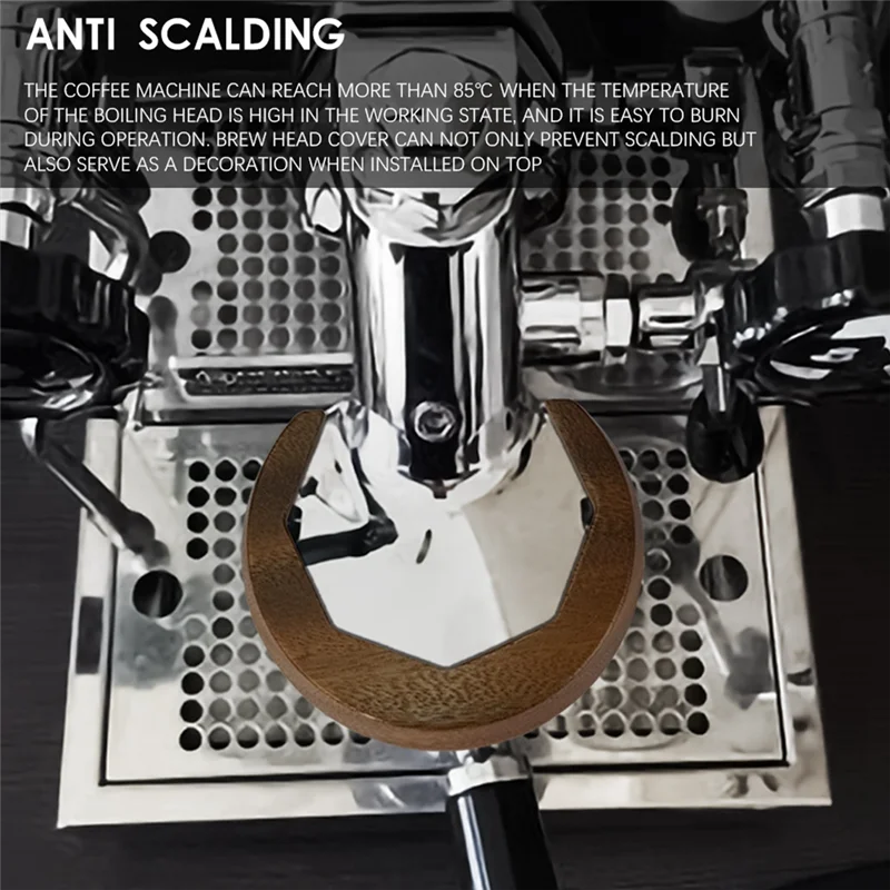 ABBK-Suitable For E61 Series Coffee Machine Accessories Brewing Head Walnut Solid Wood Anti-Scalding Ring Heat Shield