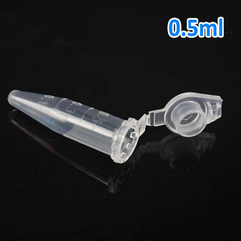 1000Pcs/Lot 0.5ml Laboratory Clear Mark Printed V-shape Scaled Plastic Centrifuge Tube