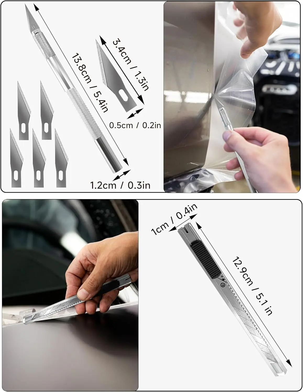 Auto Film Wrapping Tool Kit Fenster Tönung Werkzeuge Vinyl Wrap Filz Rakel Wrap Stick Vinyl Cutter Utility Messer Kunststoff Schaber – Detail 6