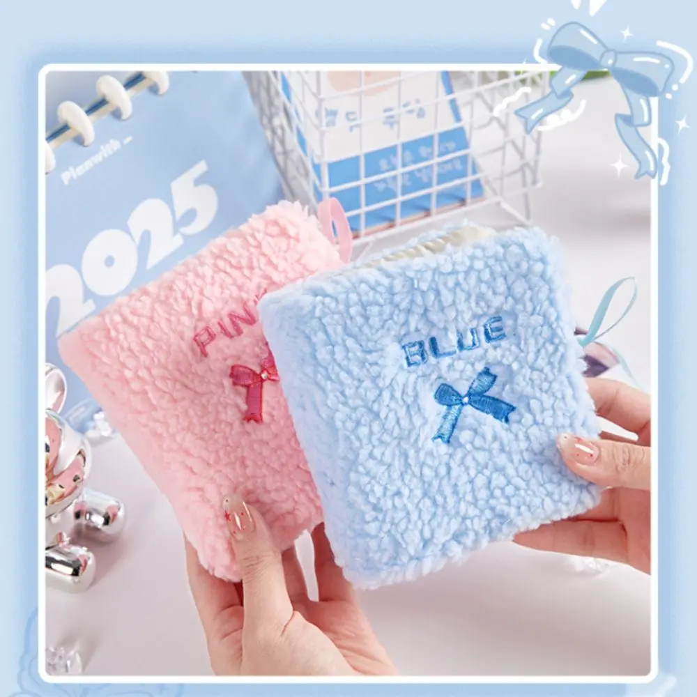 New Plush Photo Album Loose-leaf Binder Embroidery Bow Photo Card Holder Korea Style Picture Storage Photo Card Binder