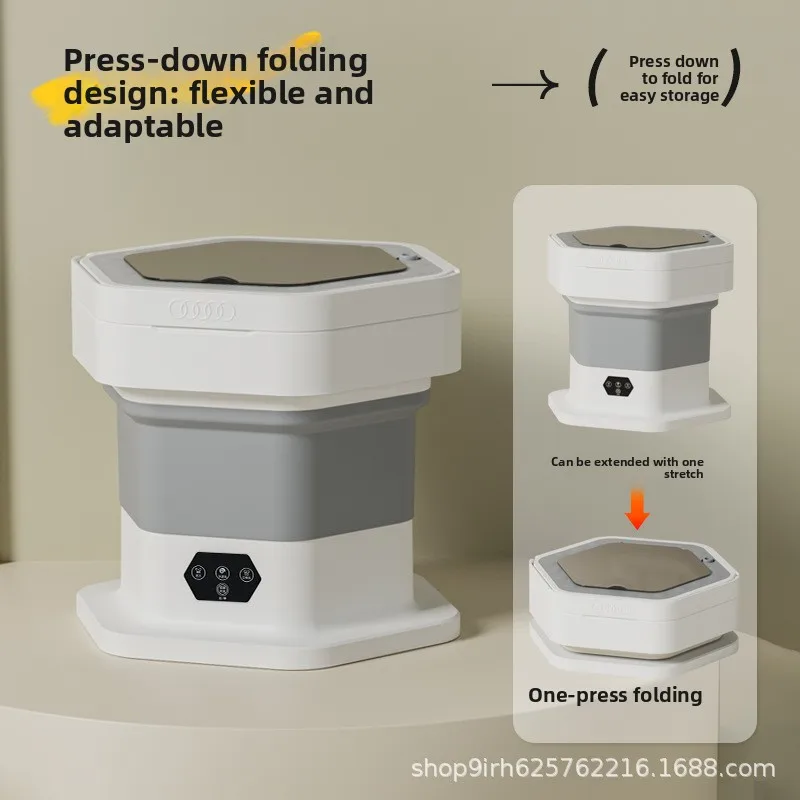 

New Mini Folding Washing Machine for Household Small Underwear, Capable of Dehydrating Baby Underwear, Washing Socks