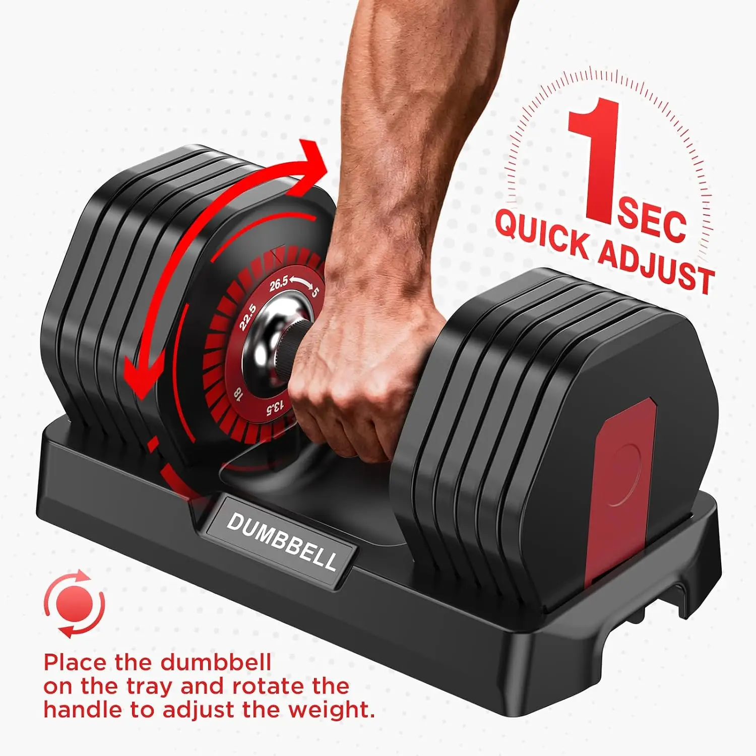 Adjustable Dumbbells Set 25-85lbs Free Weights 1 Sec Fast Weight Change Anti-Slip Handle Home Gym Fitness Equipment, Customized