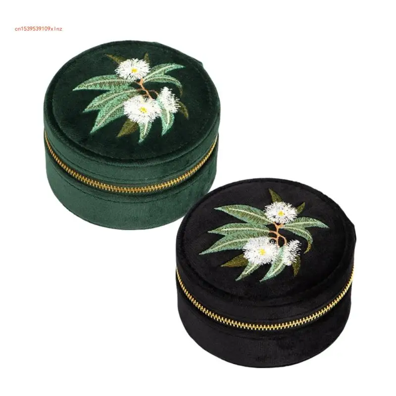 

Sophisticated Velvets Bracelet Storage Box with Embroidery Elegant Jewelry Container Valentines Day Present for Women