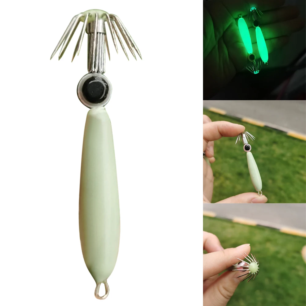 Luminous Cuttlefish Soft Hook Squid Jig Hook Lightweight Artificial Octopus Fishing Lure Tackles Tools for Fisherman Accessories