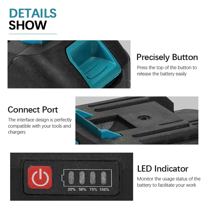 آلهة كهربائية بطارية ليثيوم 18 فولت 3.0/4.0AH بطارية مناسبة ماكيتا أداة السلطة مفك الحفر وجع استبدال البطارية ﻿