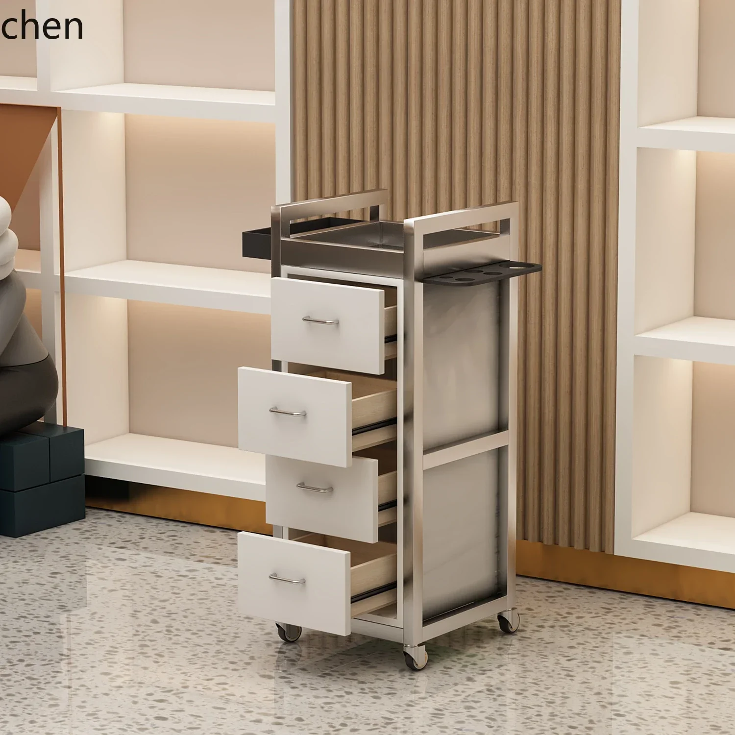 b11-7.1 stainless steel cabinet barber shop tool table hair cutting cabinet hair salon cart perm and dyeing tool cart