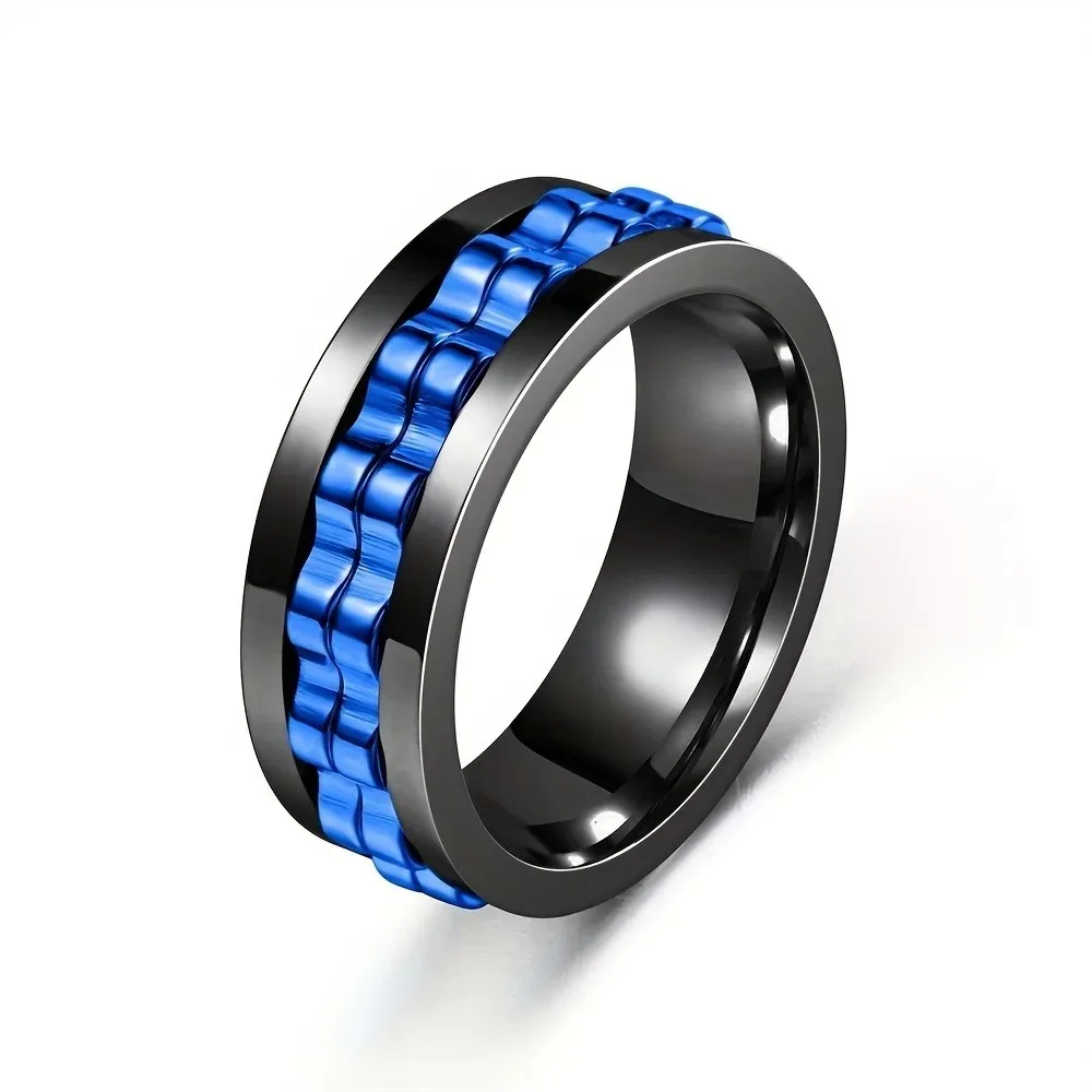 Punk Style Fidget Ring Made Of Stainless Steel Rotatable Design MultiStyles To Choose Suitable For Men And Women Anxiety Jewelry