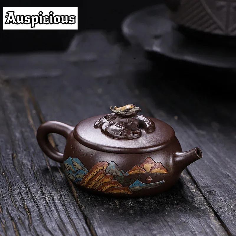 240ml Chinese Yixing Handmade Purple Clay Pot Hundred Eyes Purple Eggplant Clay Eagle Strike The Sky Kung Fu Tea Set Tea Pot