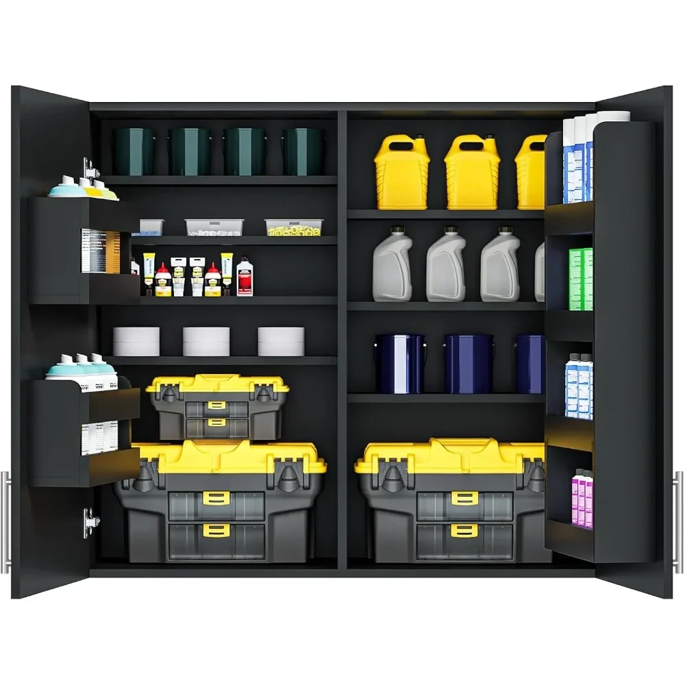 

Wall Cabinets, 35 W x 12 D x 32 H Wall Mounted Cabinet with 6 Door Shelves & Adjustable Shelf, Soft Close Medicine Cabine