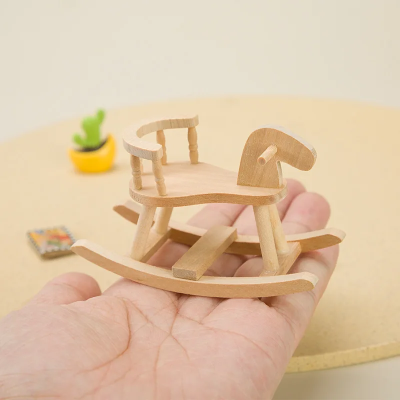 

Mini 1:12 Doll House dollhouse Furniture Accessories Pocket Children's Room Rocking Horse wood crafts decoration