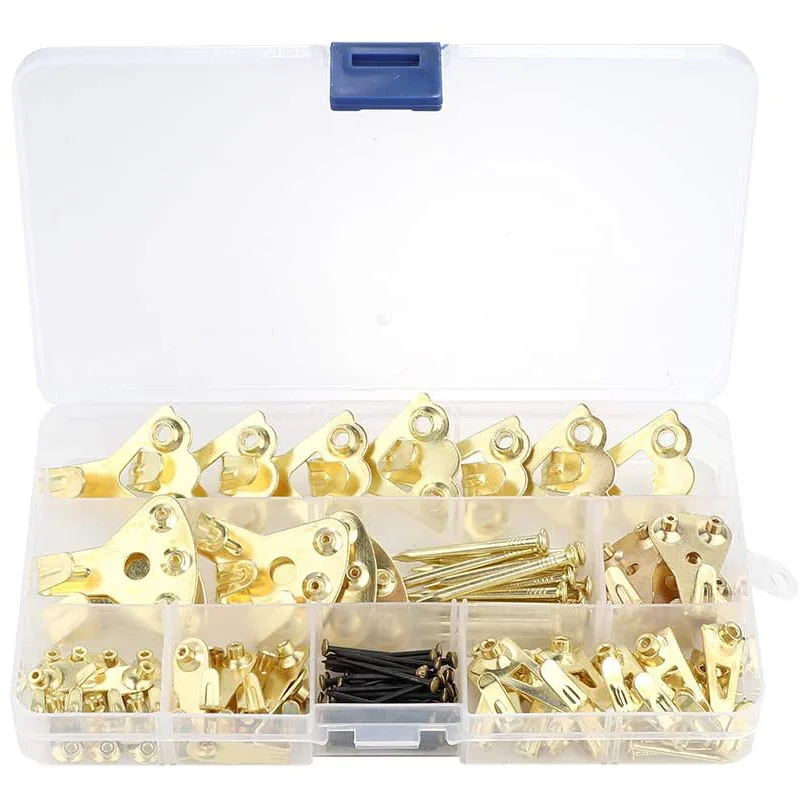 

120Pcs/Set Picture Hangers Photo Frame Hook Hanging Kit Picture Frame Wall Hardware Hanging Accessory